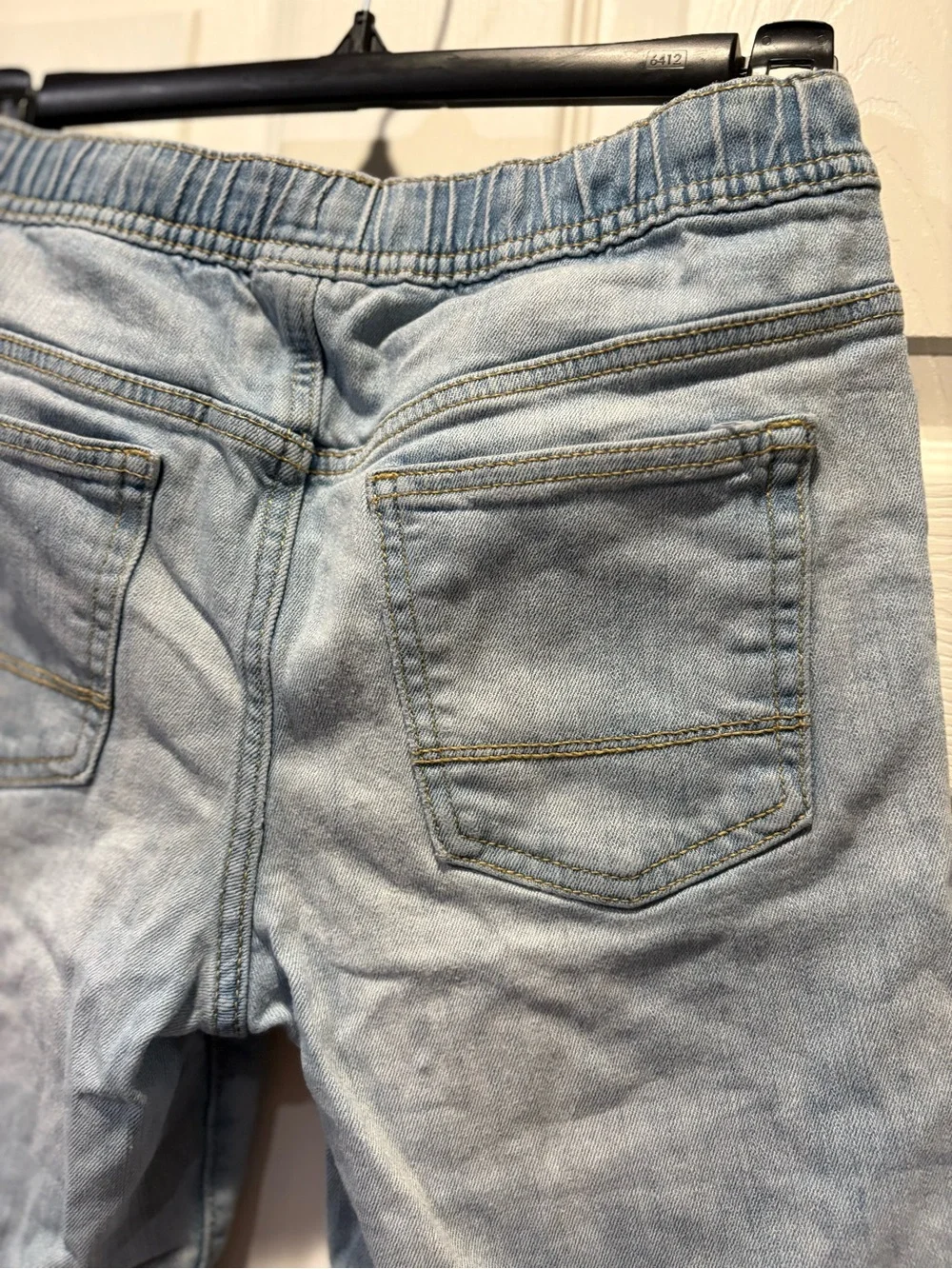 Cat & Jack Big Kids Light Blue Denim Jogger Shorts with Drawstring